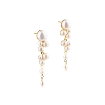  Aqua Dulce - Bubbels Long Earstud i forgyldt sterlingsølv